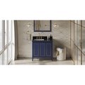 Jeffrey Alexander 36In. Hale Blue Percival Vanity, Left Offset, Black Granite Vanity Top, Undermount Rectangle Bowl VKITPER36BLBGR